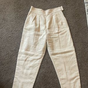 Theory cream linen pants